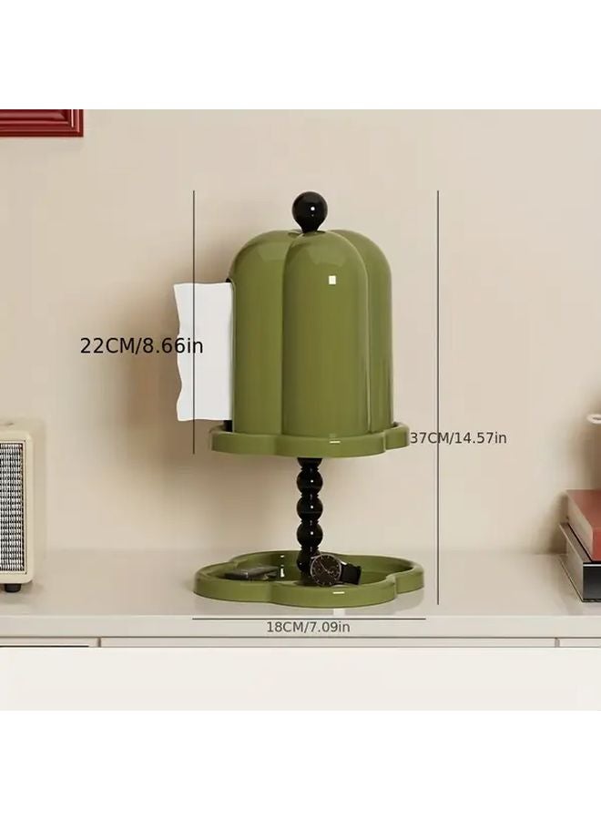 Cream White Vintage Double Layer Storage Box With Lid Dustproof Round Plastic Organizer - Image 4