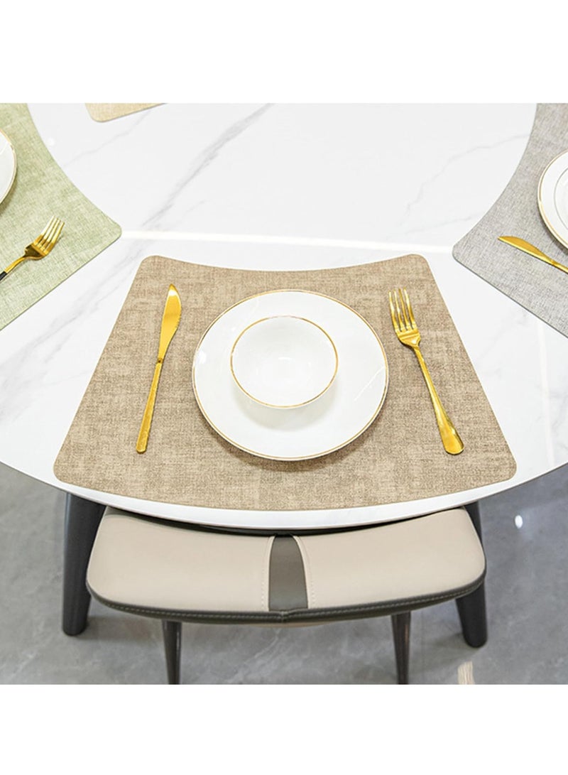 Vparty Set of 4 Vinyl Placemats – Heat-Resistant, Waterproof, and Easy-to-Clean Faux Leather Table Mats, Durable Dining Mats for Kitchen, Patio, Dining Room, Non-Slip Table Protectors, Stylish and Functional Table Mats  - Image 3