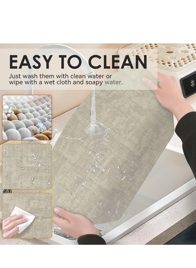 Vparty Set of 4 Vinyl Placemats – Heat-Resistant, Waterproof, and Easy-to-Clean Faux Leather Table Mats, Durable Dining Mats for Kitchen, Patio, Dining Room, Non-Slip Table Protectors, Stylish and Functional Table Mats  - Image 5