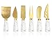 Apusu Apusu Golden Cheese Knife Set 6 Piece, Marble Handle Butter Spatula Knives, Cheese Spreader Cutter with Ergonomic  - Image 2