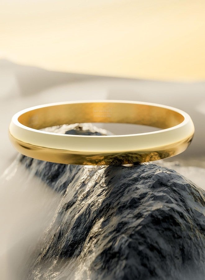 Mesmerize Pure Stainless Steel Sikh Kada Bracelet for Men| Round Curved Gloss Finish | Anti-Tarnish, Rust-Proof, Hypoallergenic | Spiritual Kada for Men | 6 months warranty. (Gold, 2/14 : 74.1 mm Inner Diameter) - Image 4