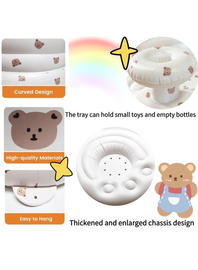 4-24 Months Baby Inflatable Seat with Built-in Air Pump, Back Support for Babies, Sitting Chair, Baby Shower Chair, Seat (Bear) - Image 4