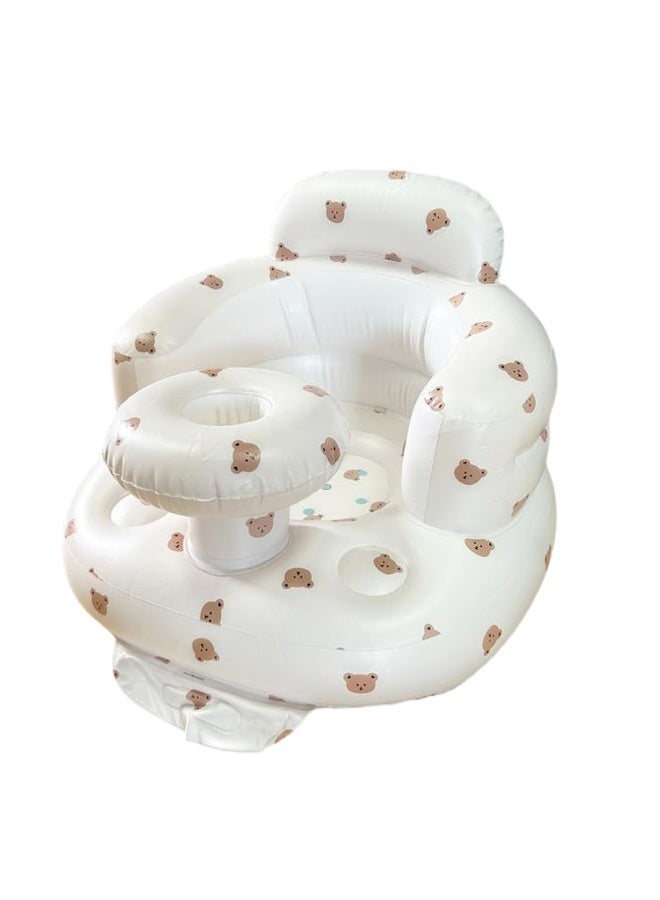 4-24 Months Baby Inflatable Seat with Built-in Air Pump, Back Support for Babies, Sitting Chair, Baby Shower Chair, Seat (Bear) - Image 1