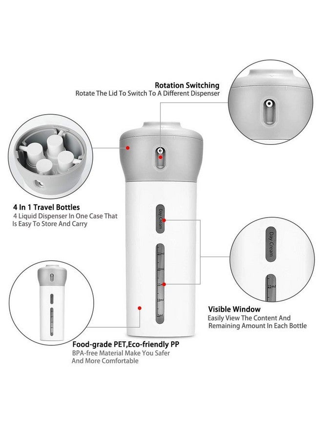 ZURATO 4 in 1 Travel Bottle Refillable Lotion Bottles Sets Travel Dispenser Bottle Sets Reusable Lotion Container Travel Size Toiletries Liquid Lotion Container (2) - Image 5