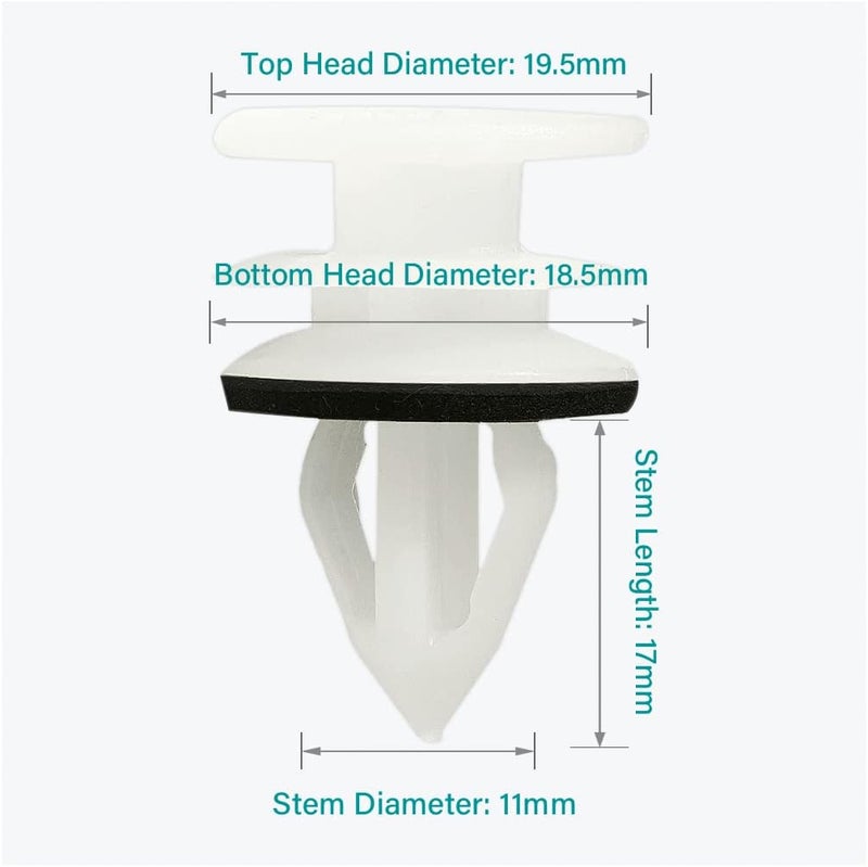 Lantee 10 Pcs Door Panel Retainer Clips with Sealer for GM 11519031 & Ford W711521-S300 - Image 2