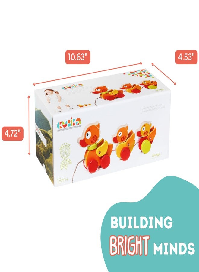 Cubika Wooden Walk Along Ducks - Pull Toys for Toddlers Ages 1-3 - Montessori Inspired, FSC-Certified Wood, German Water-Based Paint - Travel-Friendly Wooden Toy for Boys and Girls - Image 5