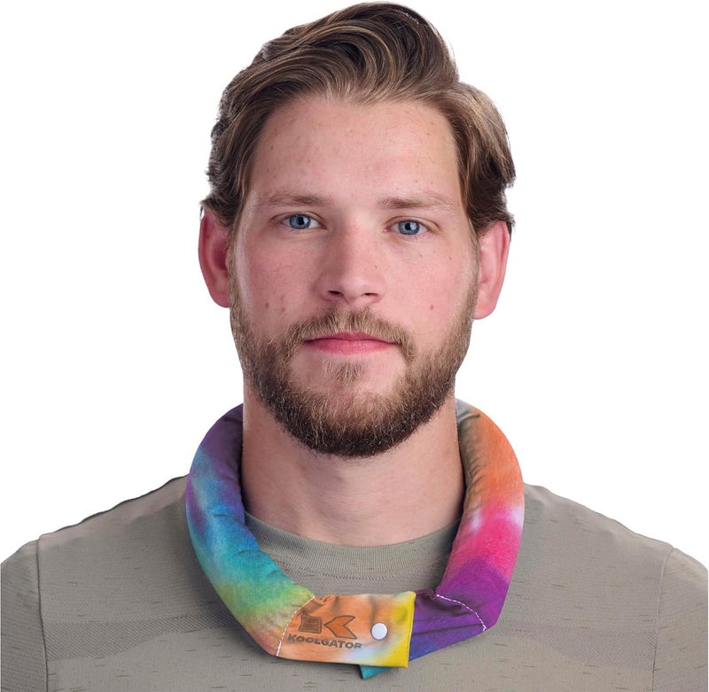 KOOLGATOR Evaporative Cooling Neck Wrap – Reusable Neck Cooler with Long Lasting Relief During Hot Weather Activities, Sports, & Outdoor Work, Tie Dye, 1 Pack - Image 1