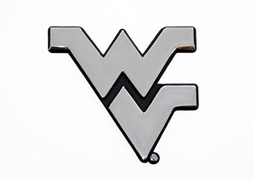 AMG Auto Emblems WVU Mountaineers Metal Auto Emblem - Chrome, Silver - Universal Fit - Car Compatible - Image 4