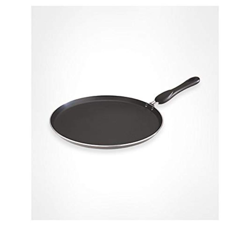 Trendy Flat Rimmed Chapati Tawa Pan, Hard-Anodized, Black, 30 Cm - Image 4