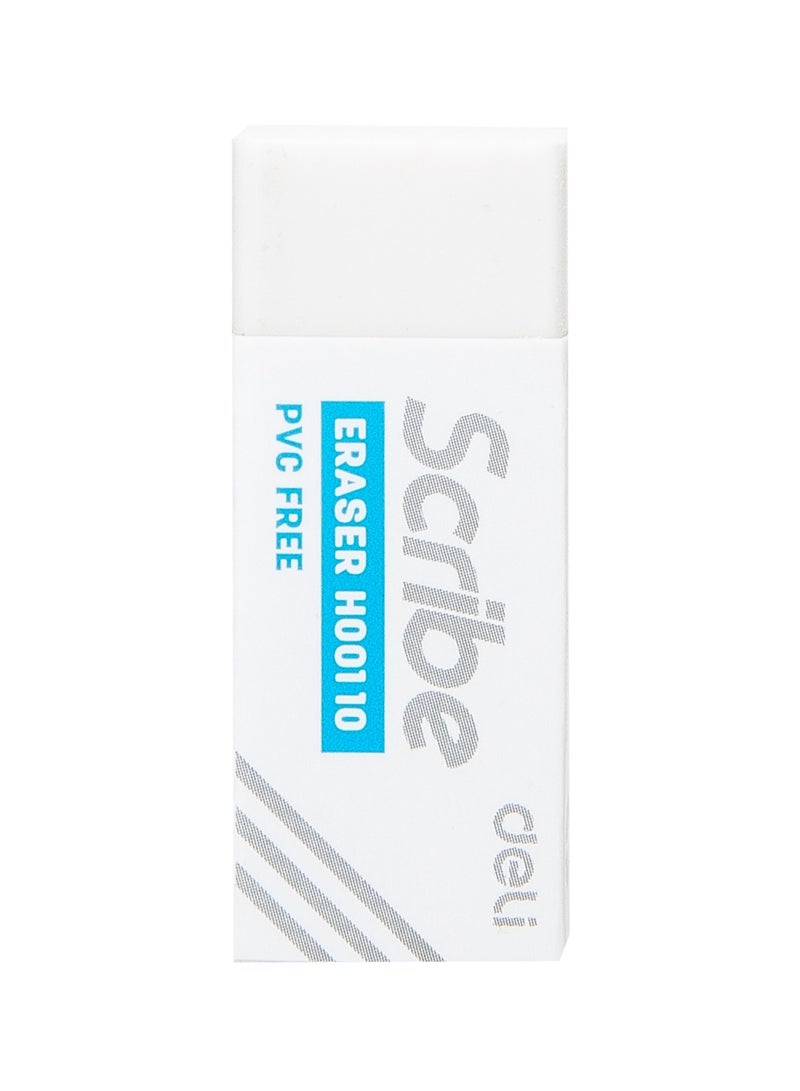 Deli Deli EH00110 Eraser 40×17×12mm WHITE 30pcs/box - ideal for school, office, and home use  - Image 3