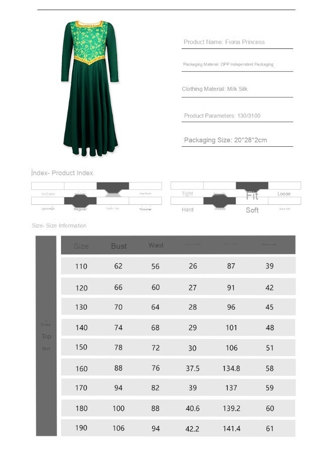 Halloween Monster Shrek Fiona Princess Cosplay Costume - Image 2
