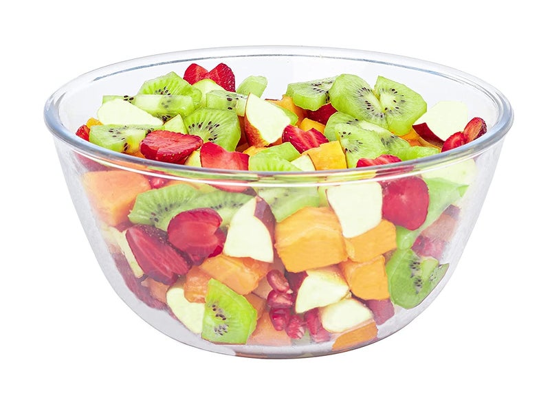 HAPPY BORN Glass Bowl for Mixing Dough Pasta Cereal Salad Cake Potpourri Large Perfect Size Mixing Bowl Microwave Dishwasher Safe 1000ml Set of 1 Piece Clear - Image 2