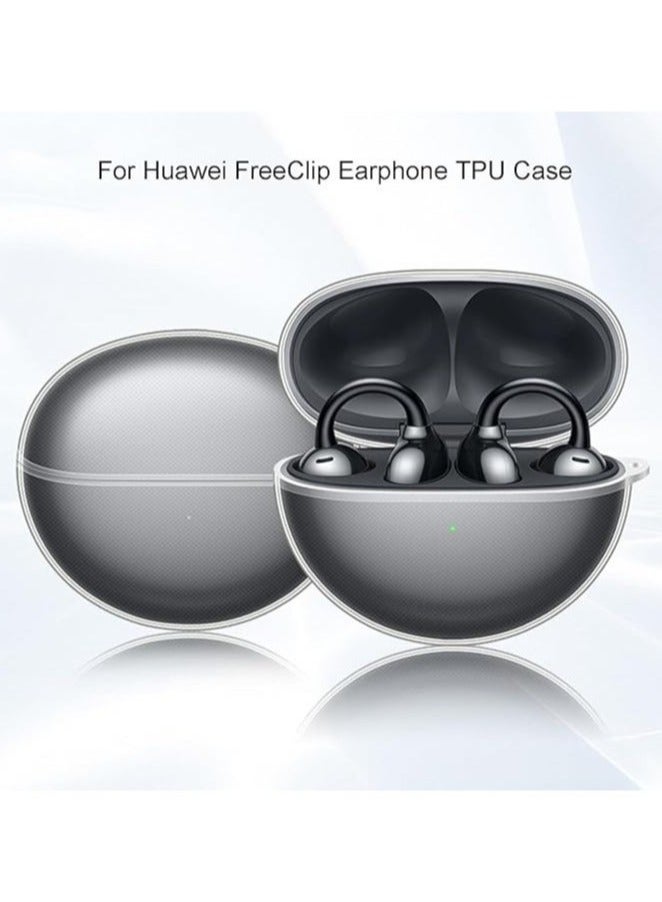 Suitable for Huawei freeclip bluetooth headset case Shockproof transparent case Scratch-resistant case Comes with 3 in 1 cleaning tool Climbing clip Lanyard  - Image 2