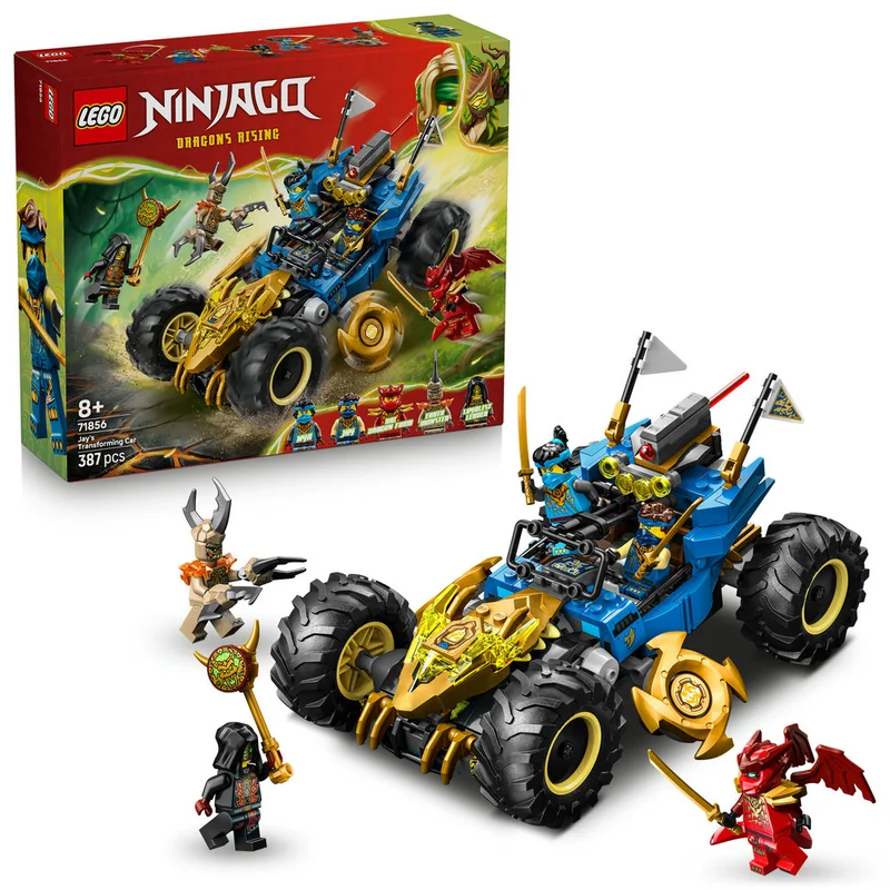 LEGO NINJAGO 2 in1 Jay’s Transforming Car Racing Toy 71856 (Age 8+, 387 Pieces)