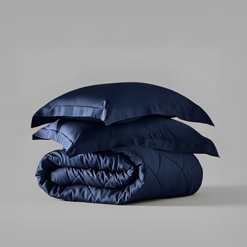 Stoa Paris Comforter Set Double Bed, 300TC Satin Double Bed Comforters, Aesthetic Home Decor, Lightweight, Breathable, Wedding, House Warming Gifts, Date Night - Mystique Blue - Image 5