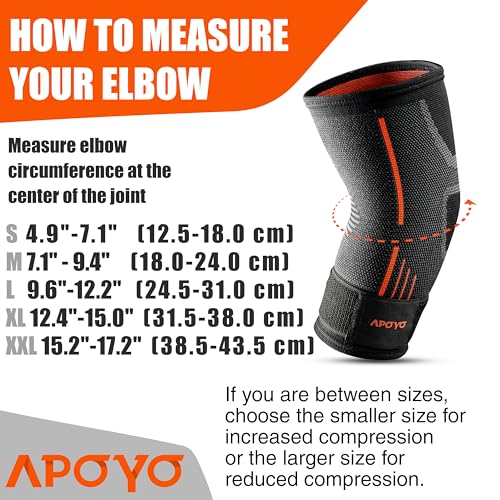 APOYO Elbow Brace for Tendonitis and Tennis Elbow, (Pair) Compression Sleeve for Arthritis, Workouts, Reduce Joint Pain During Fitness Activity (Small) - Image 3