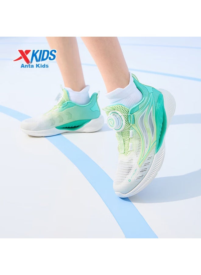 Xtep Children's Hydrogen Wind 5.0 Boys And Girls Breathable Rotary Button Comfortable Running Shoes Jelly Green/aurora Green Size 39 - Image 2