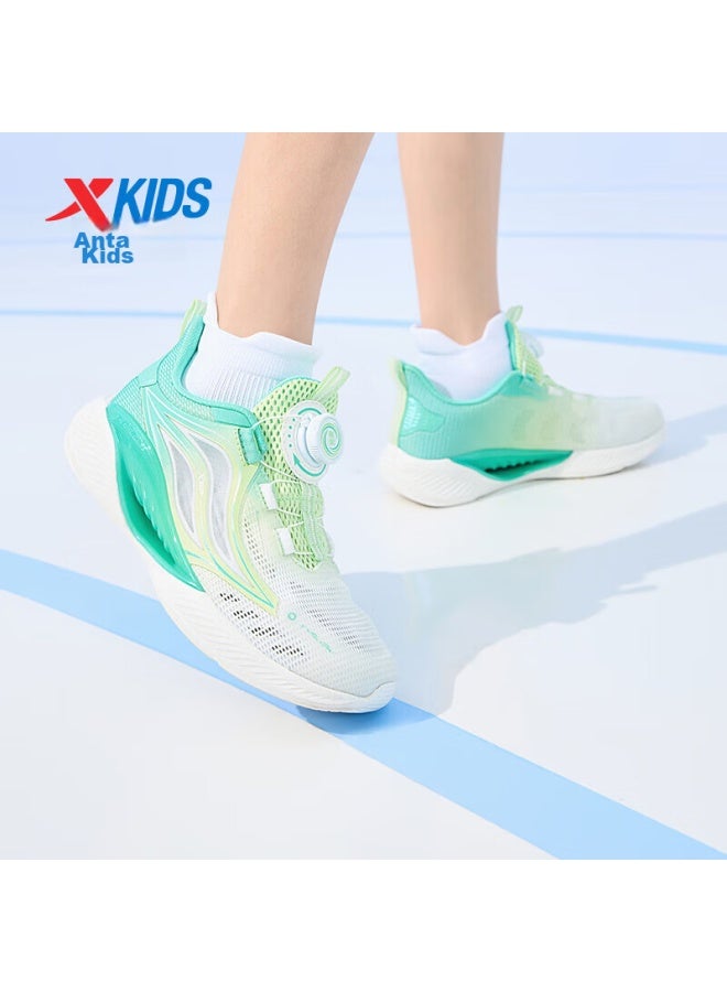 Xtep Children's Hydrogen Wind 5.0 Boys And Girls Breathable Rotary Button Comfortable Running Shoes Jelly Green/aurora Green Size 39 - Image 1