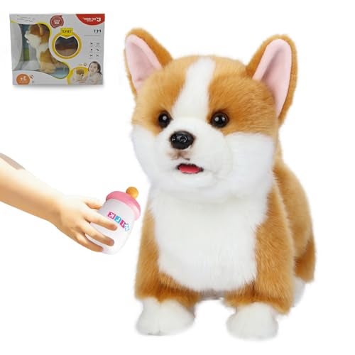 CU-MATE CUMATE Interactive Plush Corgi Dog Companion Robot Dog PetsHandmade Weighted Stuffed AnimalsElectronic Walking Toy with BarkingTail WaggingTalking - Image 1