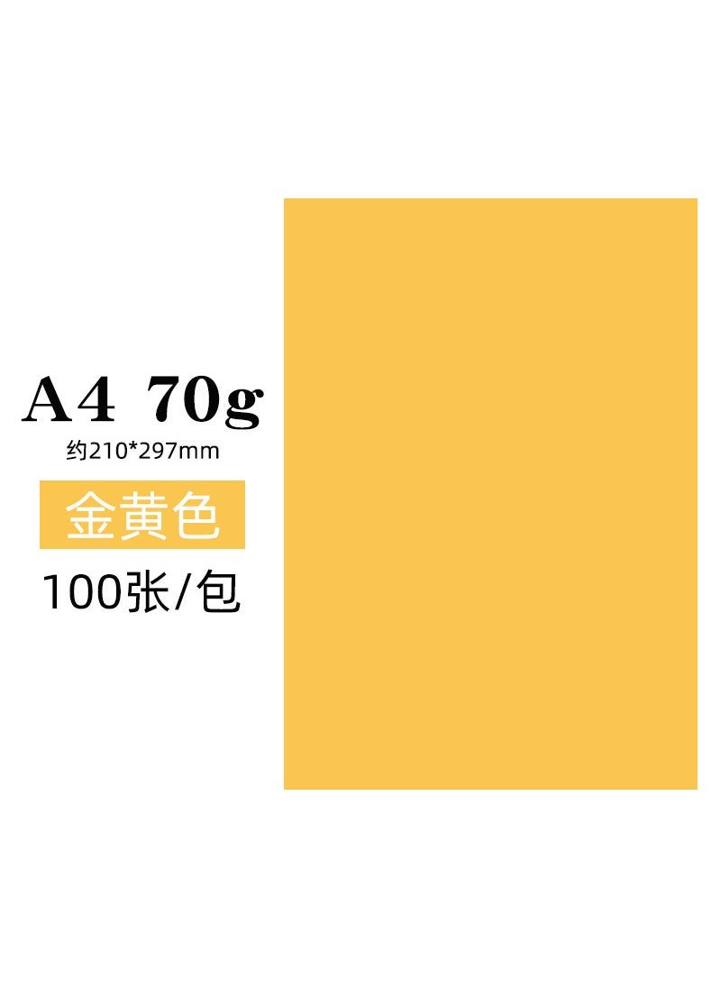 Generic Colorful A4 Origami Copy Paper 70g Double-Sided DIY Golden yellow 100 sheets/bag [50 packs/piece]] 
