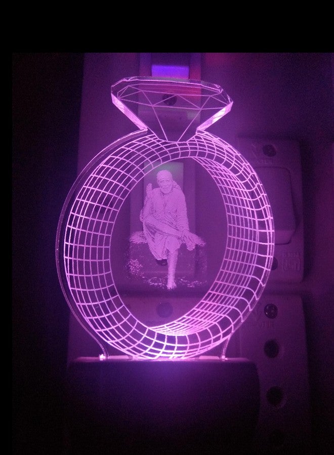 SHINDE EXPORTS Sai Baba 3D Illusion Colour Changing LED Lamp ( Multicolour) - Image 3