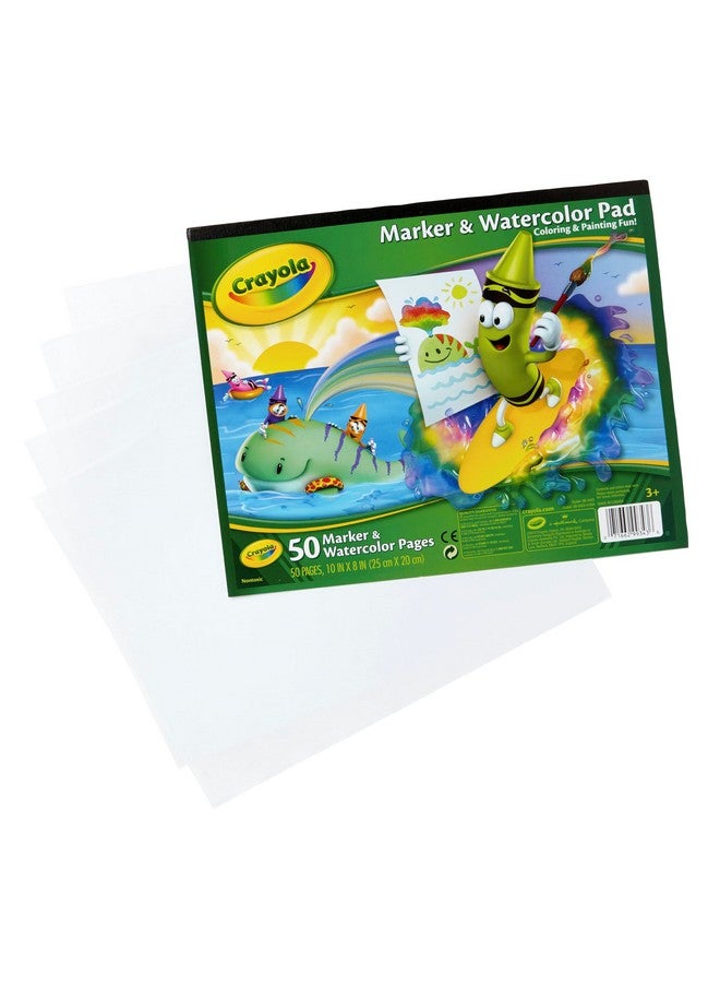 Crayola دفتر تلوين كرايولا مع أقلام ماركر وألوان مائية، 50 صفحة تلوين فارغة، ورق رسم، مستلزمات فنية للأطفال، هدايا - Image 3
