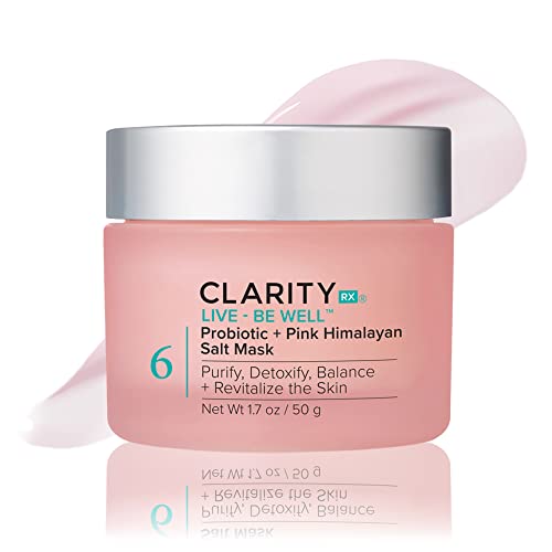 ClarityRx Live + Be Well Probiotic + Pink Himalayan Salt Face Mask, Natural Plant-Based Moisturizing Facial Treatment for All Skin Types, Reduces Redness, Acne & Signs of Aging (1.7 oz) - Image 1