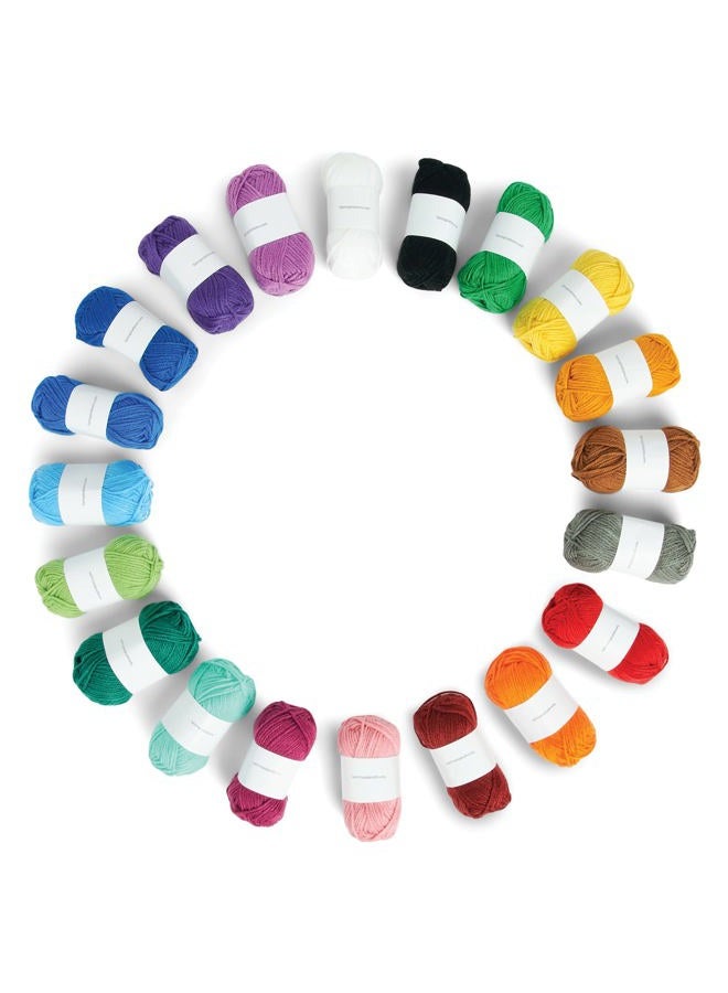 CARON Little Crafties 20 Assorted Acrylic Yarn Skeins 63Yd Each For Knitting And Crochet Projects , Multipack Starter Kit, Multicolor - Image 1