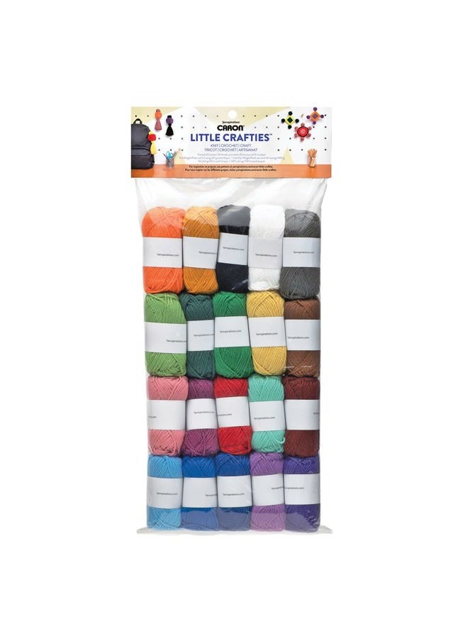 CARON Little Crafties 20 Assorted Acrylic Yarn Skeins 63Yd Each For Knitting And Crochet Projects , Multipack Starter Kit, Multicolor - Image 2
