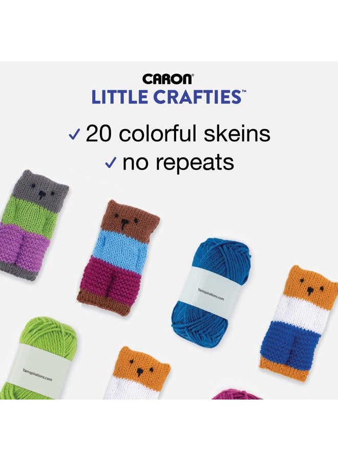 CARON Little Crafties 20 Assorted Acrylic Yarn Skeins 63Yd Each For Knitting And Crochet Projects , Multipack Starter Kit, Multicolor - Image 3