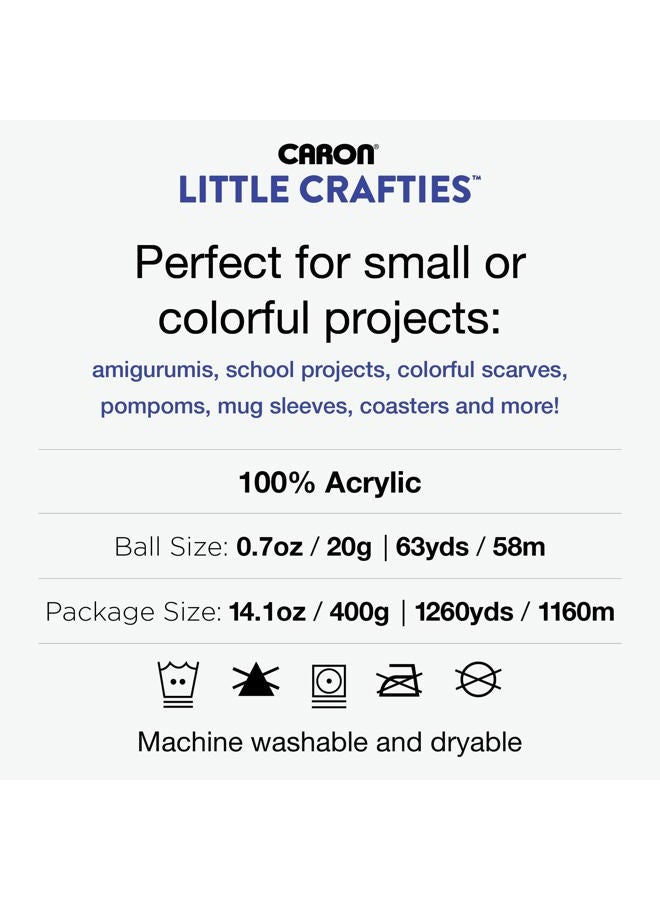 CARON Little Crafties 20 Assorted Acrylic Yarn Skeins 63Yd Each For Knitting And Crochet Projects , Multipack Starter Kit, Multicolor - Image 5