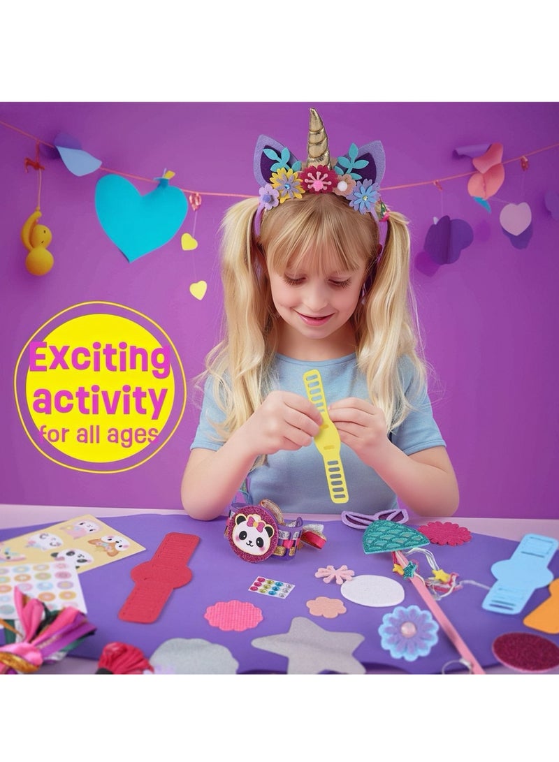 ون تو فور صندوق الحرف DIY للأميرة الساحرة - اصنعي 16 قطعة من الأساور والساعة والخاتم والعصا السحرية، هدية إبداعية مثالية للفتيات - Image 3