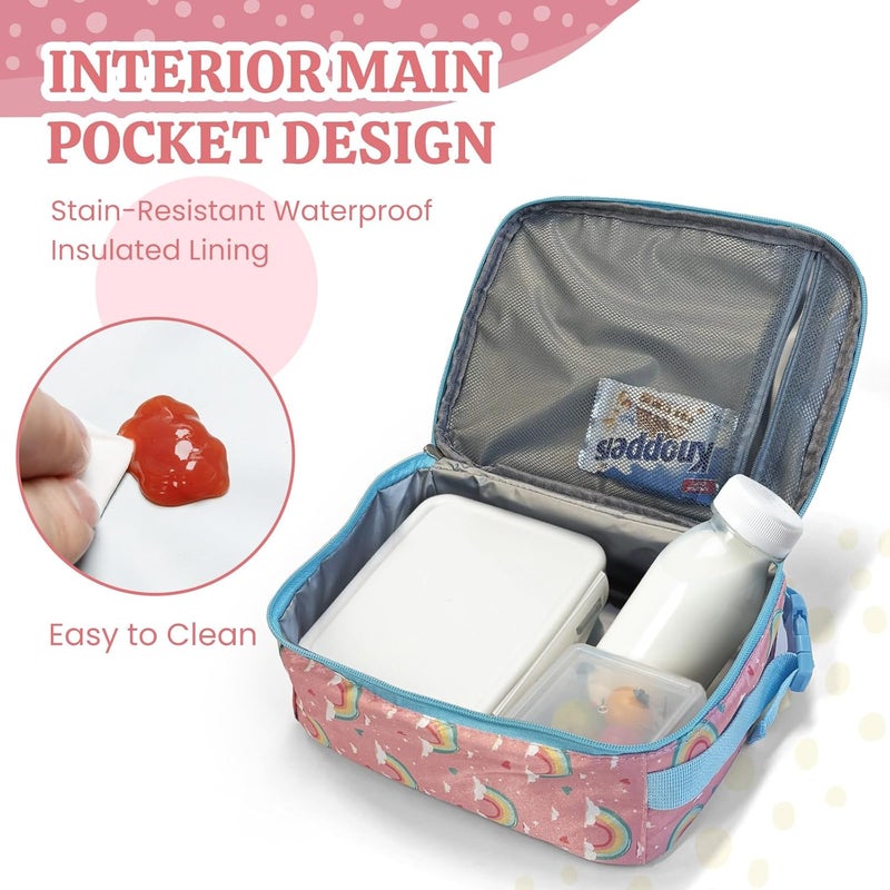 MEXS Kids Lunch Box Reusable Insulated Lunch Bag for Girls Boys Toddler Portable Cooler Lunchbox for School - Image 3