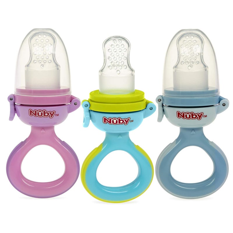Nuby مغذي نوبى توست إن فيد للأطعمة الأولى للأطفال مع غطاء صحي 10M الألوان قد تختلف متعدد - Image 1