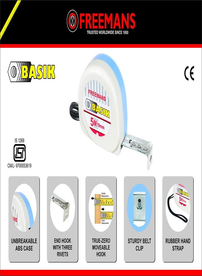 FREEMANS Basik 3m:16mm and 5m:19mm Measuring Tape - Image 2