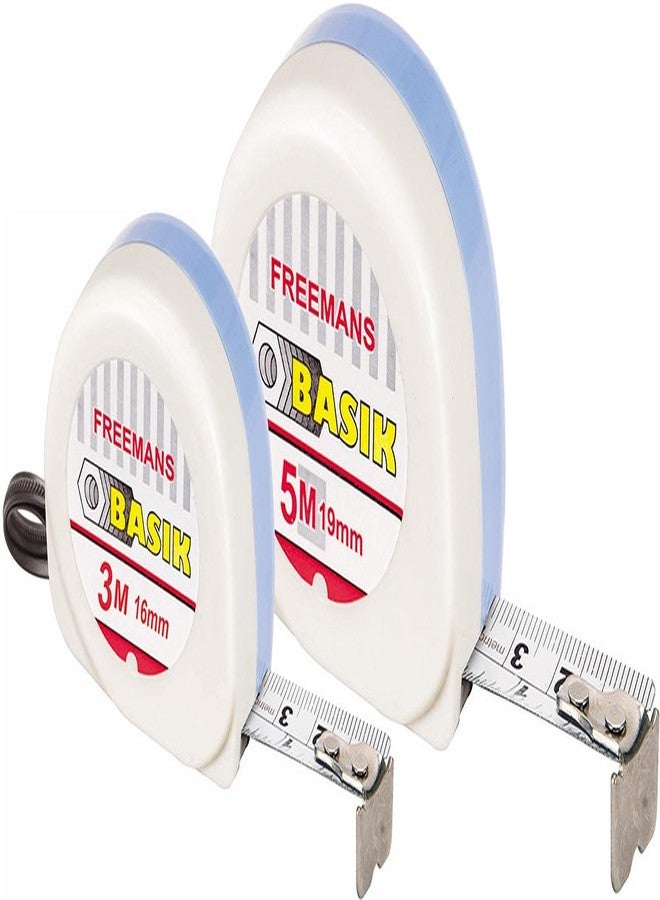 FREEMANS Basik 3m:16mm and 5m:19mm Measuring Tape - Image 1