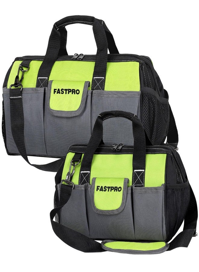FASTPRO 2-Piece Tool bags, 13-inch & 16-inch Wide Mouth Tool Storage Bags included, Multi-pocket Tool Organizer with Adjustable Shoulder Strap - Image 1
