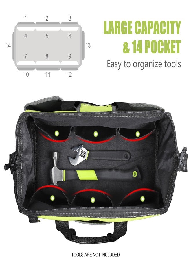 FASTPRO 2-Piece Tool bags, 13-inch & 16-inch Wide Mouth Tool Storage Bags included, Multi-pocket Tool Organizer with Adjustable Shoulder Strap - Image 4