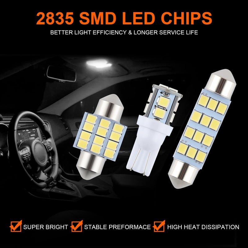 iFunyLED مجموعة مصابيح LED داخلية للسيارة iFunyLED مكونة من 24 قطعة مصباح قبة 194 T10 DE3175 578 31mm 42mm استبدال مصابيح داخلية لسيارة خريطة لوحة ترخيص باب علامة جانبية إضاءة الزاوية صندوق السيارة - أبيض - Image 2
