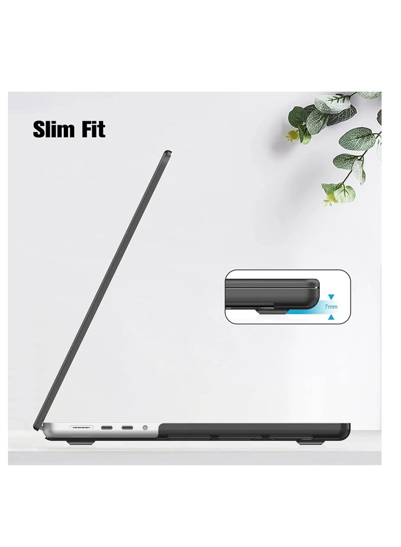 Hard Case Compatible for MacBook Pro 14 inch 2024 2023 2022 2021 Release M4 A3112 A3185 A3401 M3 A2992 A2918 M2 A2779 A2442 M1 Pro M1 Max Chip, Plastic Hard Shell Case, Black  - Image 4