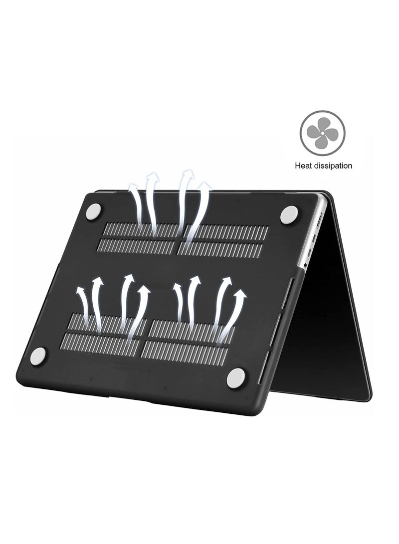 Hard Case Compatible for MacBook Pro 14 inch 2024 2023 2022 2021 Release M4 A3112 A3185 A3401 M3 A2992 A2918 M2 A2779 A2442 M1 Pro M1 Max Chip, Plastic Hard Shell Case, Black  - Image 3