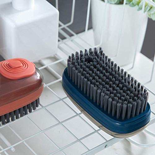 pepplo ® Scrub Brush, Easy to Grip Quality Soft Laundry Clothes Shoes Pot Washing Scrubbing Brush, Automatic Liquid Addition (Coral Orange) - Image 5