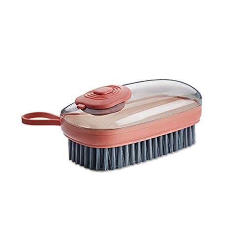 pepplo ® Scrub Brush, Easy to Grip Quality Soft Laundry Clothes Shoes Pot Washing Scrubbing Brush, Automatic Liquid Addition (Coral Orange) - Image 1