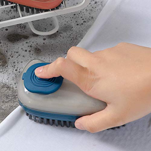 pepplo ® Scrub Brush, Easy to Grip Quality Soft Laundry Clothes Shoes Pot Washing Scrubbing Brush, Automatic Liquid Addition (Coral Orange) - Image 2