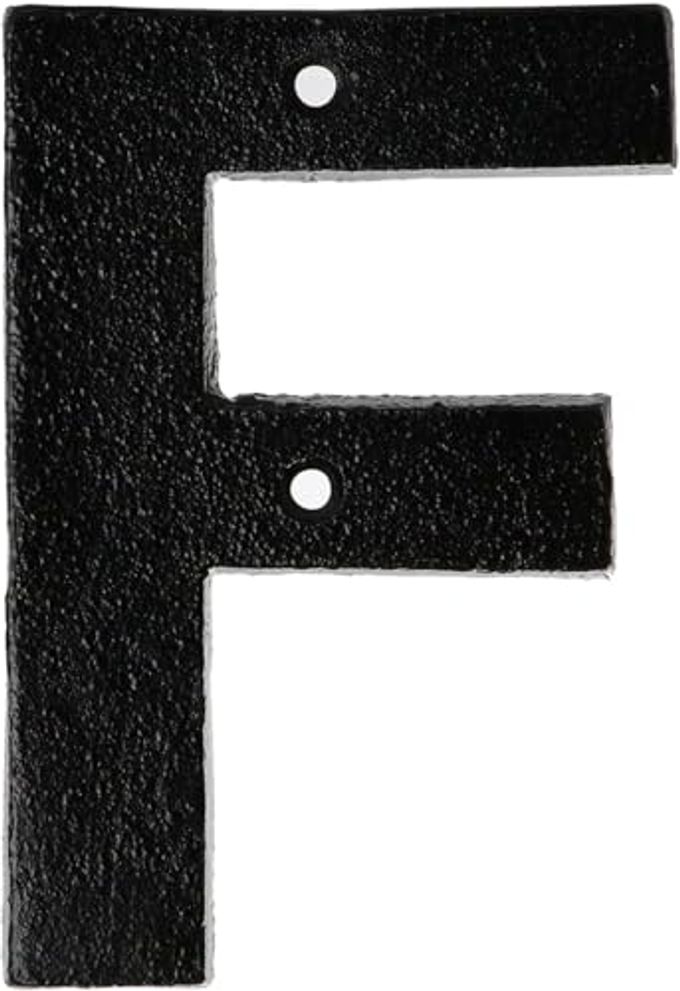 METAL HOUSE LETTERS 5 BLACK HOUSE LETTER F