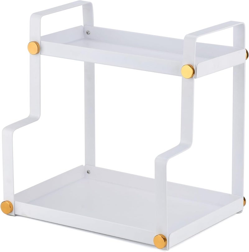ffk 2 Tier Bathroom Countertop Organizer,Cosmetic Organizer,Storage Shelf for Bathroom,Ideal for Cabinet, Countertop, Pantry, and Desktop, for Bathroom, Kitchen, Office(White) - Image 3