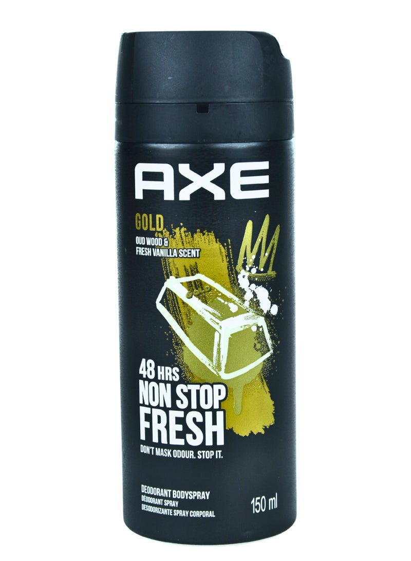 AXE جولد بخاخ جسم للرجال – حماية من الروائح وانتعاش غير متوقف حتى 48 ساعة – 150 مل