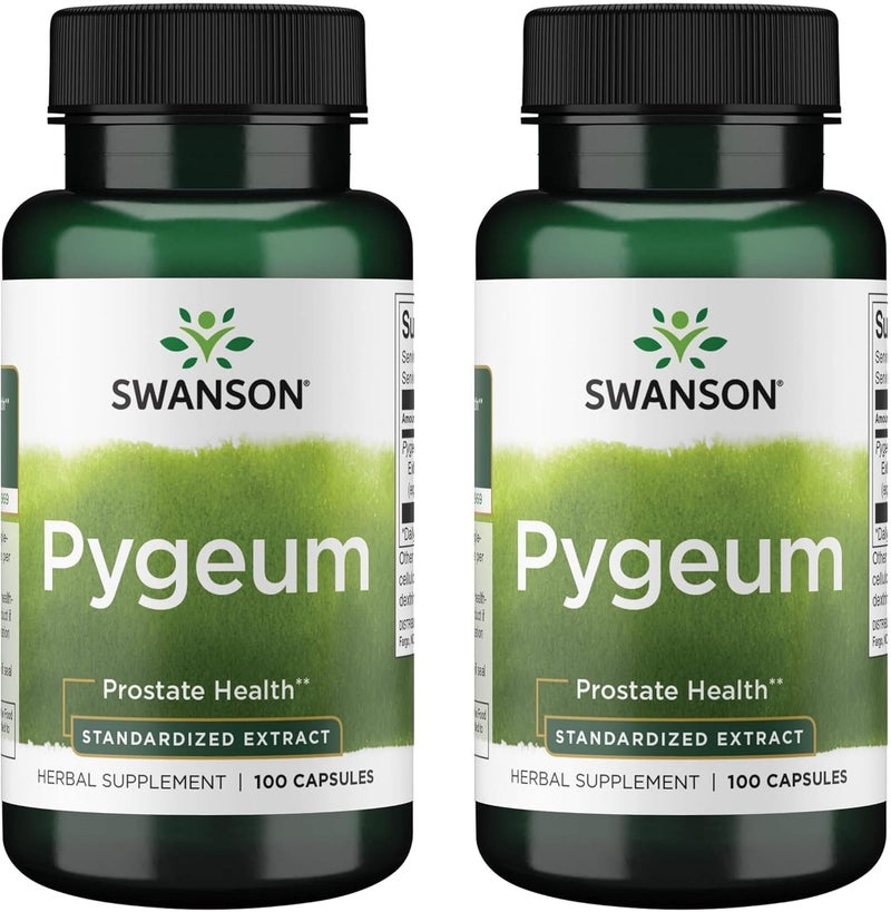 Swanson Pygeum  Herbal Supplement Promoting Male Prostate Health Bladder and Urinary Tract Health Support  Mens Health Supplement  100 Capsules 125mg Each 2 Pack