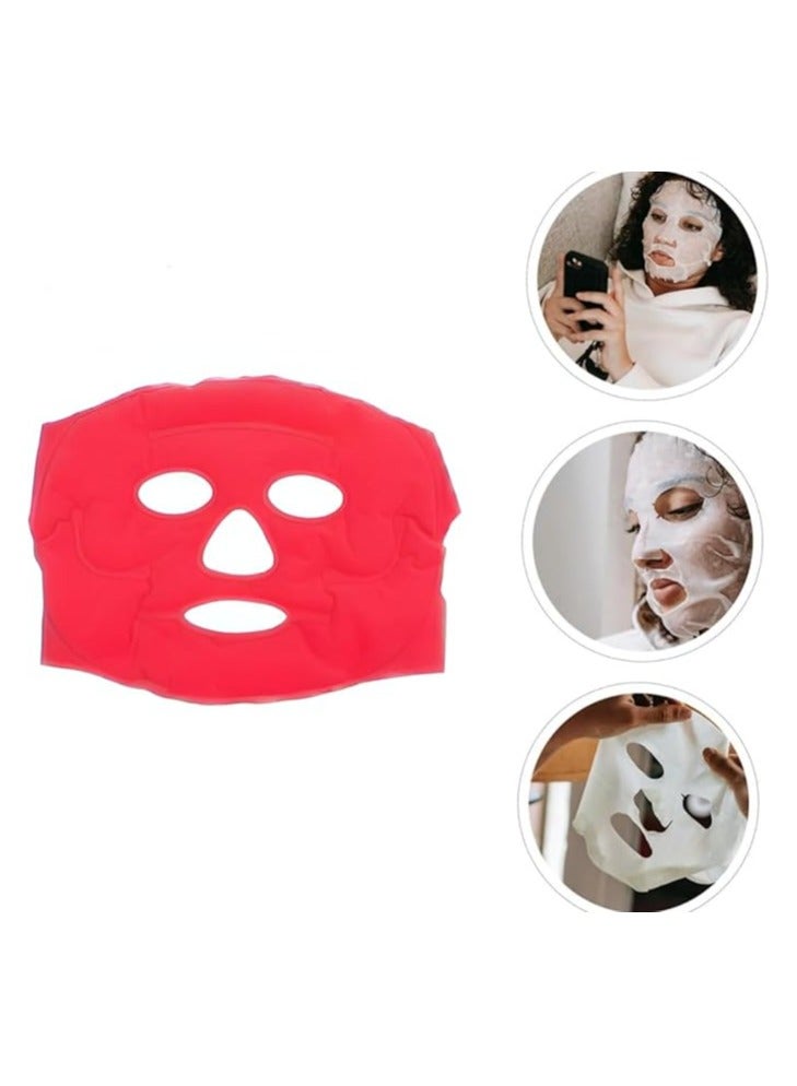 Tourmaline Gel Magnet Facial Massage Mask with Cooling Beads - Washable and Ready to Use, (Red) - Image 3