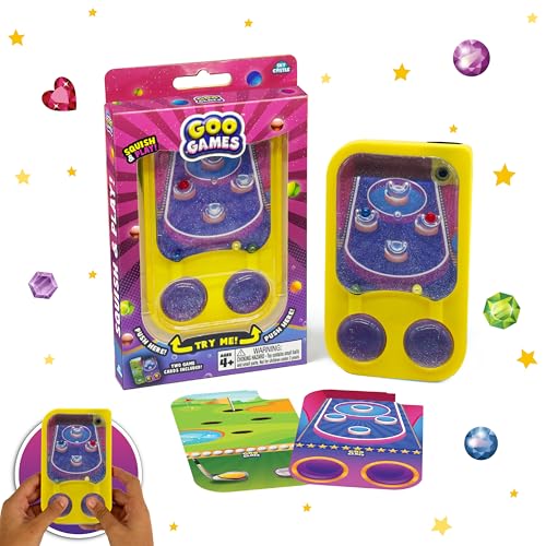 Sky Castle GooGames HandHeld Water Games with Floating Treasures Sensory Fidget Game Adventures NonToxic NoMess Mesmerizing Glitter Fun 3 Game Cards Included Refillable Perfect Travel Toy Arcade - Image 1